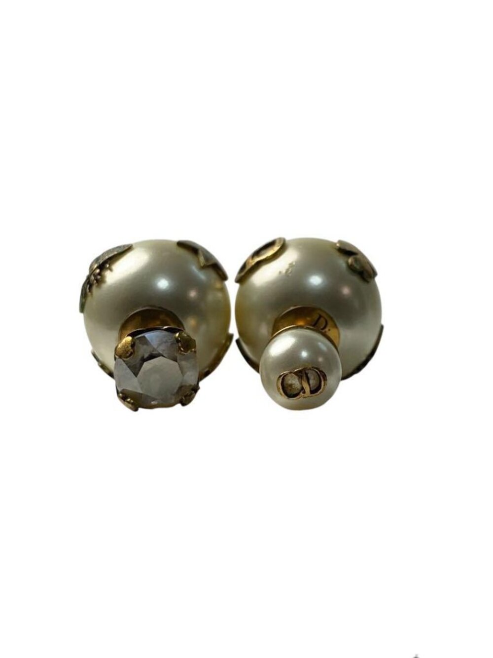 Dior Tribal Earrings Faux Pearl Bee Logo - Picture 2 of 10